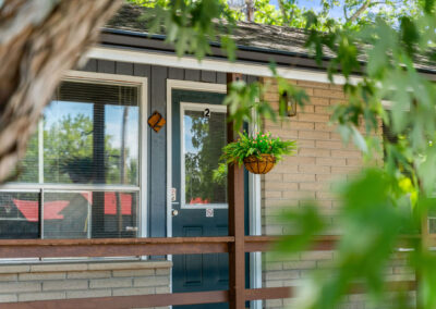 a house with a porch and a door